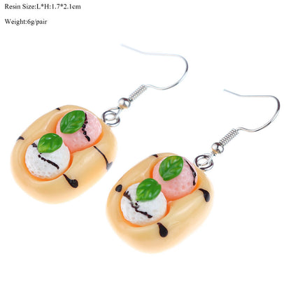 Wholesale Jewelry Cute Fruit Plastic Resin Patchwork Drop Earrings