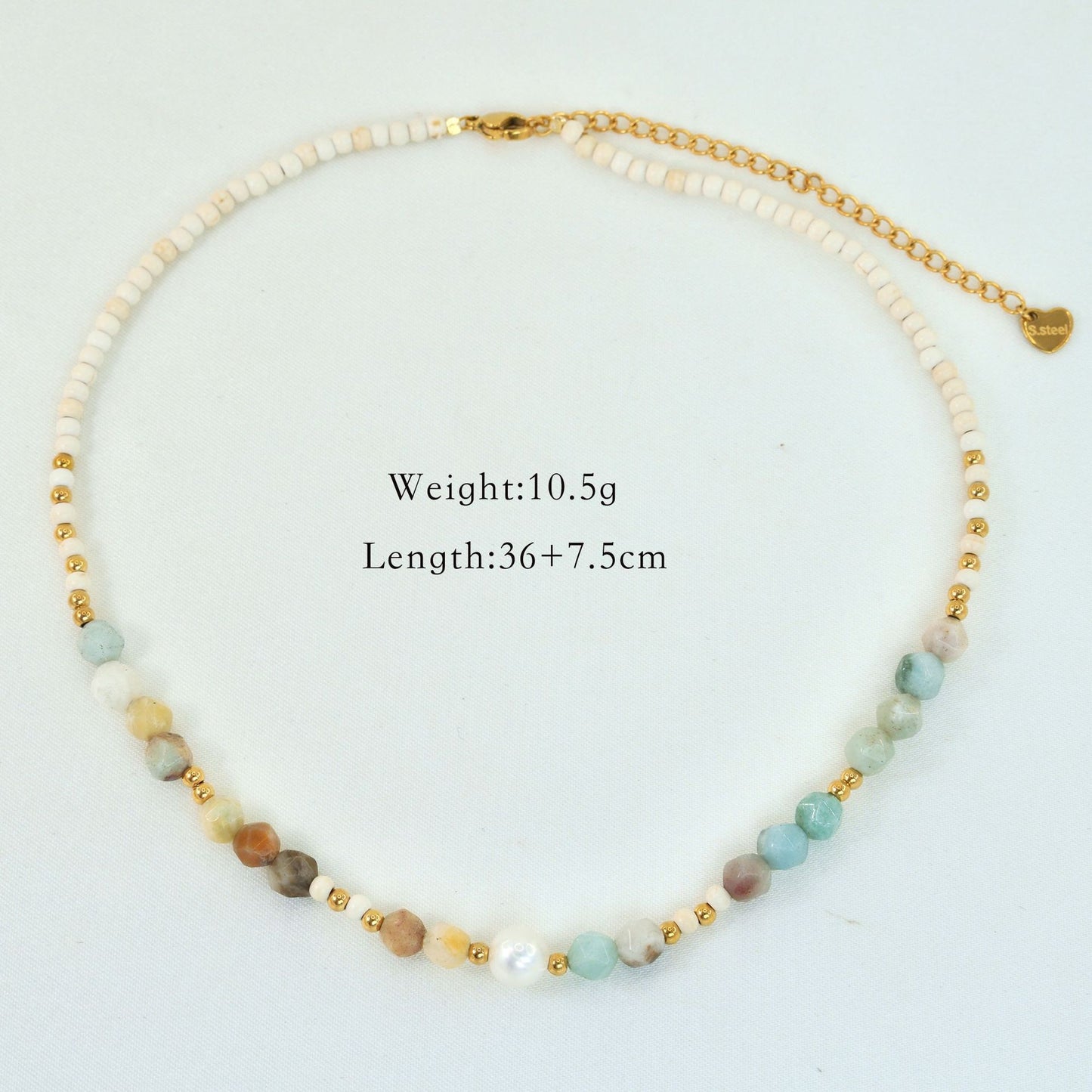 Classic Style Round Natural Stone Necklace In Bulk
