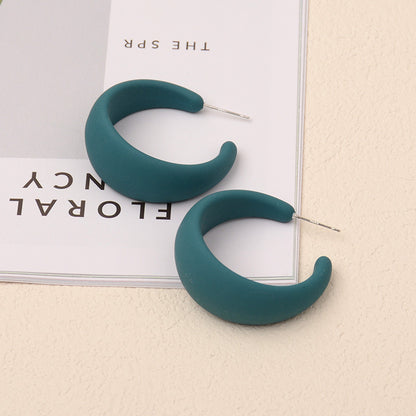 1 Pair Basic C Shape Stoving Varnish Arylic Earrings