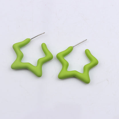 1 Pair Simple Style Star Spray Paint Arylic Earrings