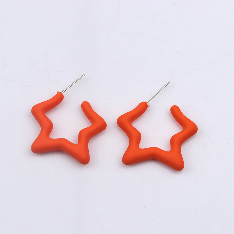 1 Pair Simple Style Star Spray Paint Arylic Earrings