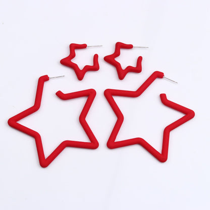 1 Pair Simple Style Star Spray Paint Arylic Earrings