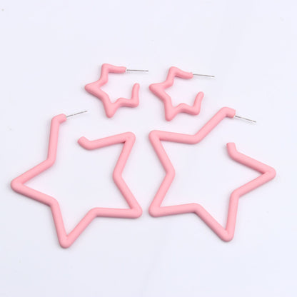 1 Pair Simple Style Star Spray Paint Arylic Earrings