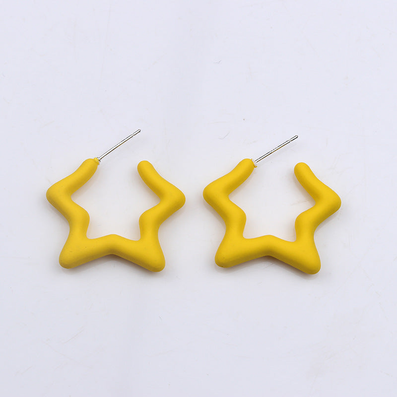 1 Pair Simple Style Star Spray Paint Arylic Earrings