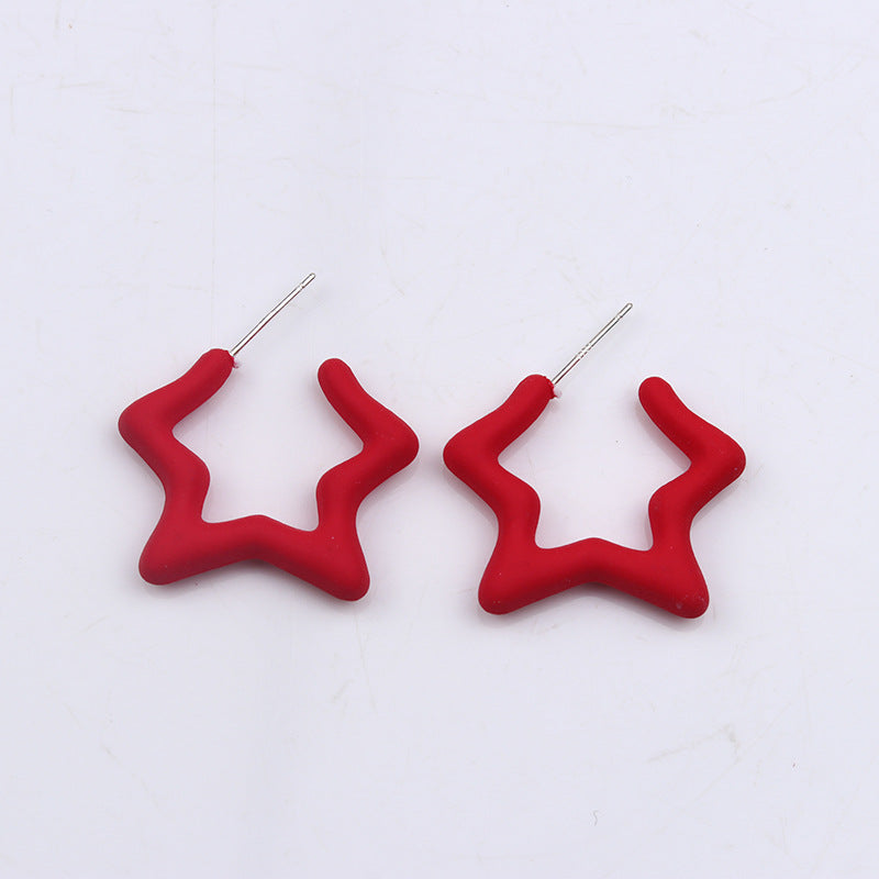 1 Pair Simple Style Star Spray Paint Arylic Earrings