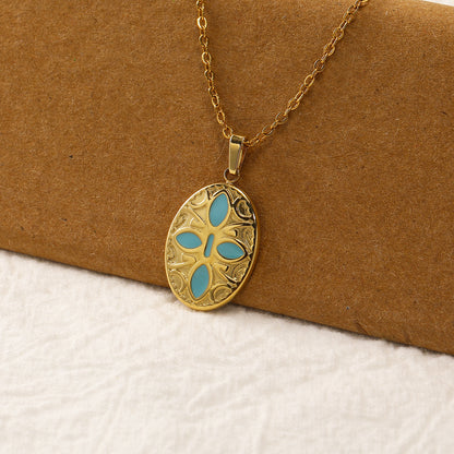 Simple Style Sun Titanium Steel Plating Gold Plated Pendant Necklace