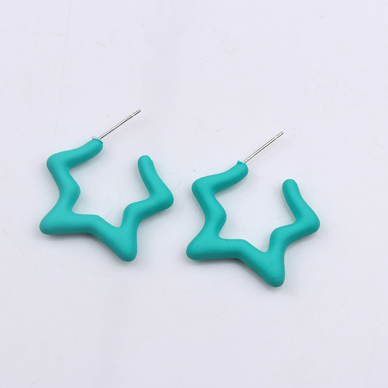 1 Pair Simple Style Star Spray Paint Arylic Earrings