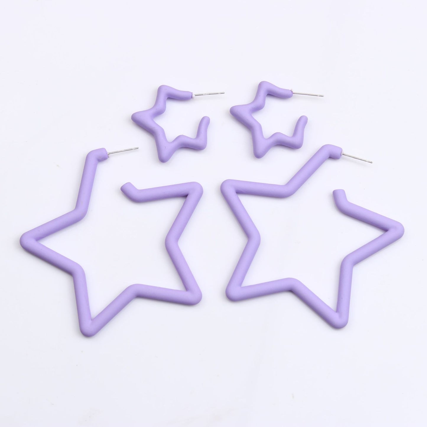 1 Pair Simple Style Star Spray Paint Arylic Earrings