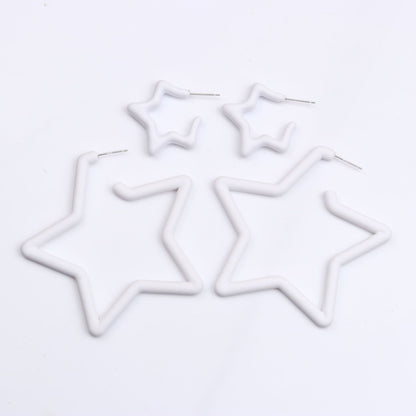 1 Pair Simple Style Star Spray Paint Arylic Earrings