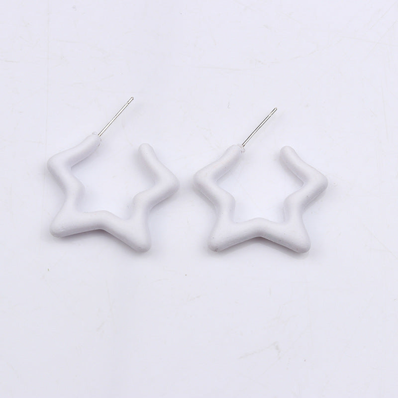 1 Pair Simple Style Star Spray Paint Arylic Earrings