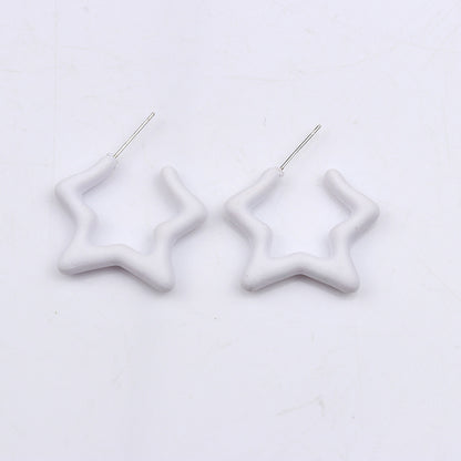 1 Pair Simple Style Star Spray Paint Arylic Earrings