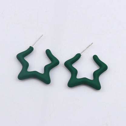 1 Pair Simple Style Star Spray Paint Arylic Earrings