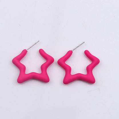 1 Pair Simple Style Star Spray Paint Arylic Earrings