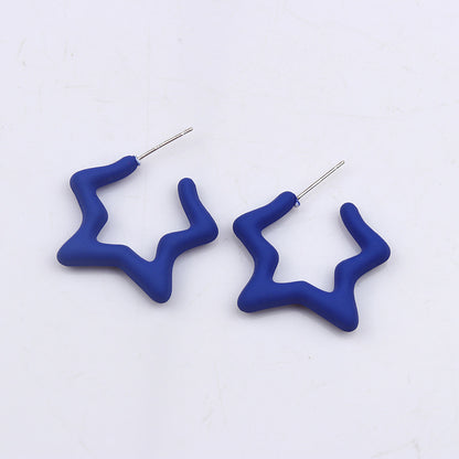 1 Pair Simple Style Star Spray Paint Arylic Earrings