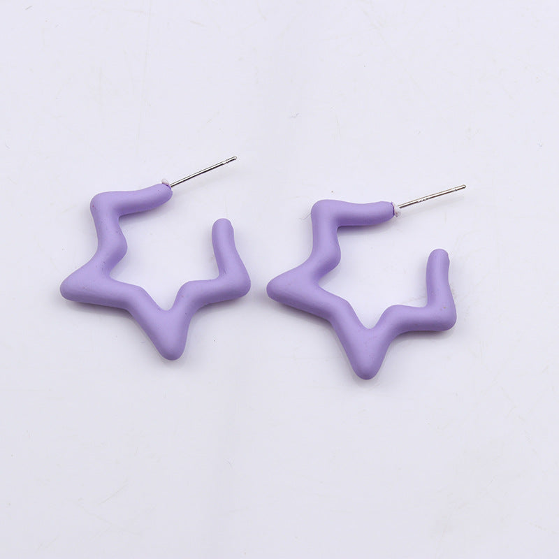 1 Pair Simple Style Star Spray Paint Arylic Earrings