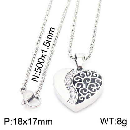 Modern Style Heart Shape Titanium Steel Plating 18k Gold Plated Pendant Necklace