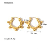 1 Pair French Style C Shape Plating Stainless Steel 18k Gold Plated Earrings