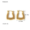 1 Pair French Style C Shape Plating Stainless Steel 18k Gold Plated Earrings