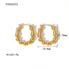 1 Pair French Style C Shape Plating Stainless Steel 18k Gold Plated Earrings