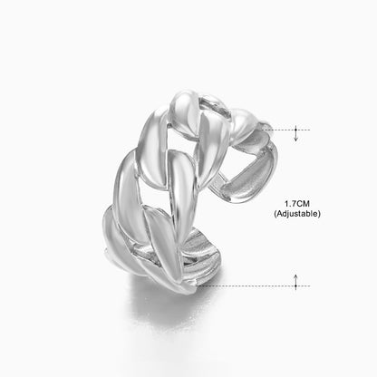 Basic Classic Style Geometric Leaf Stainless Steel Plating Open Rings