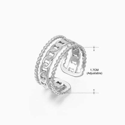 Basic Classic Style Geometric Leaf Stainless Steel Plating Open Rings