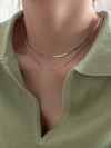 Elegant Hip-hop Solid Color Stainless Steel Metal Chain Necklace