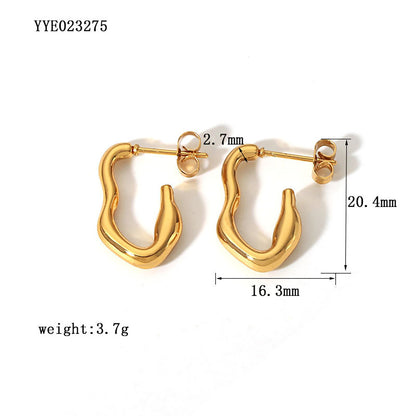 1 Pair Simple Style Leaves Solid Color Plating Stainless Steel 18k Gold Plated Ear Studs