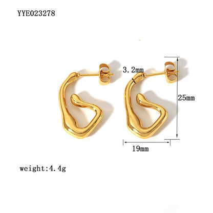 1 Pair Simple Style Leaves Solid Color Plating Stainless Steel 18k Gold Plated Ear Studs