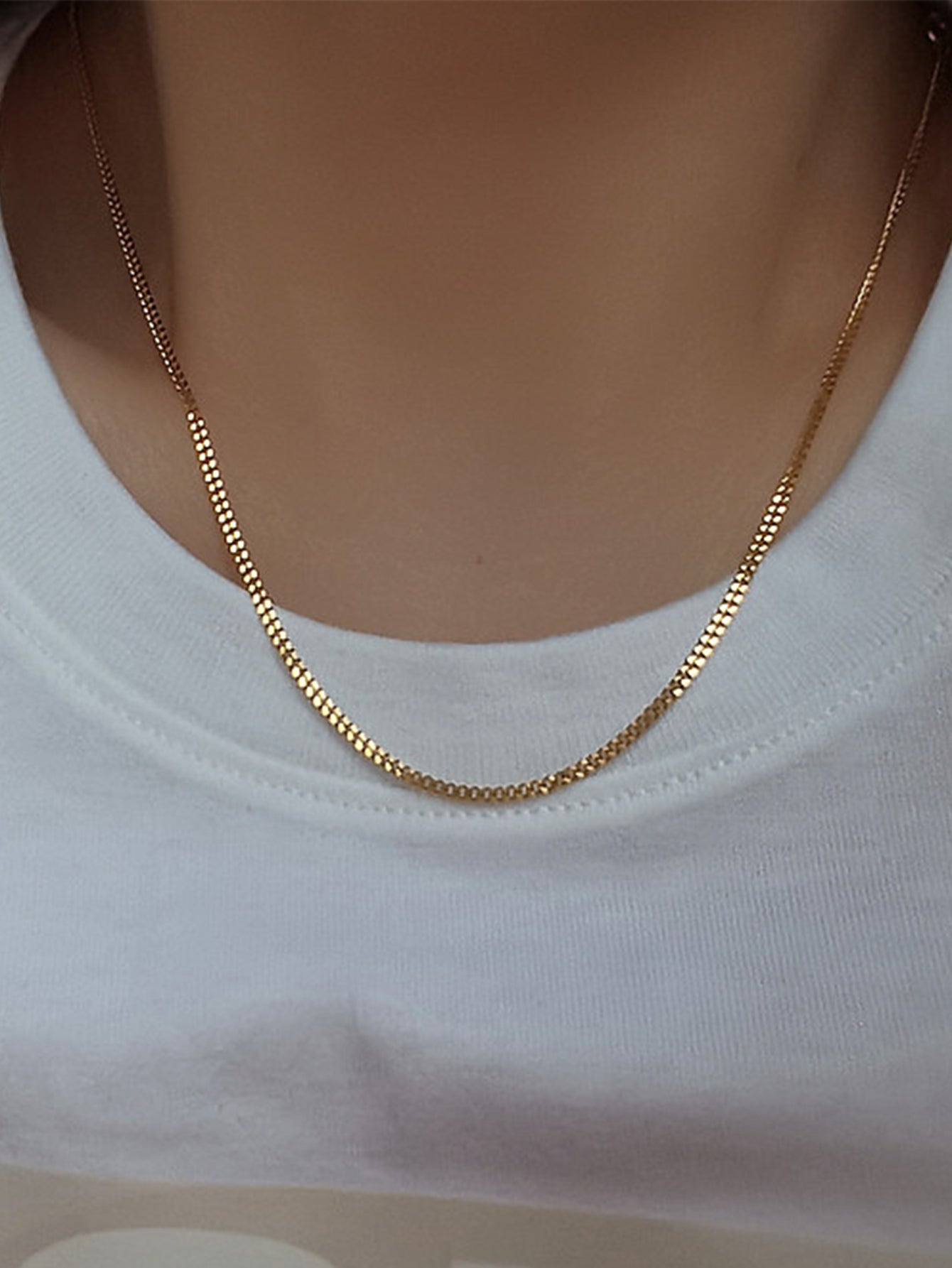 Elegant Hip-hop Solid Color Stainless Steel Metal Chain Necklace