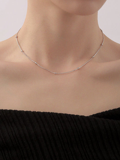 Elegant Hip-hop Solid Color Stainless Steel Metal Chain Necklace