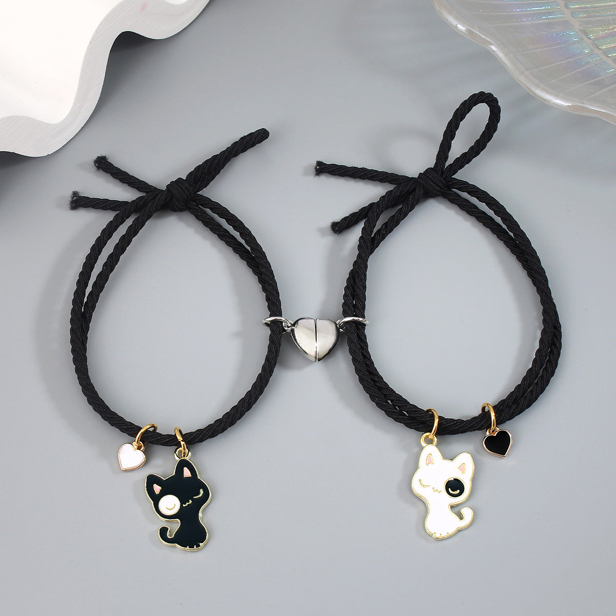 Cute Animal Stainless Steel Rubber Band Rope Handmade Couple Wristband