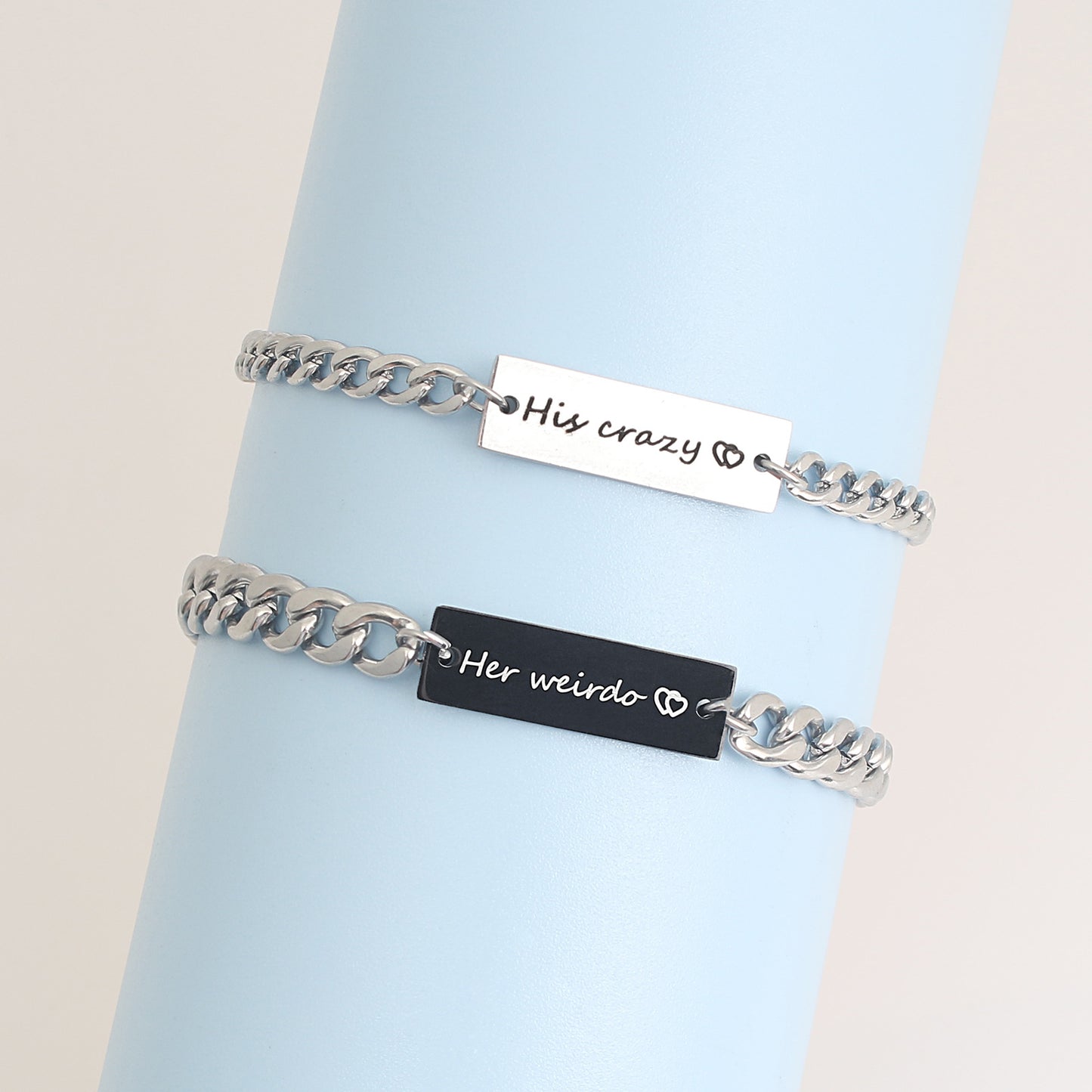 Simple Style Letter Stainless Steel Nylon Handmade Couple Bracelets