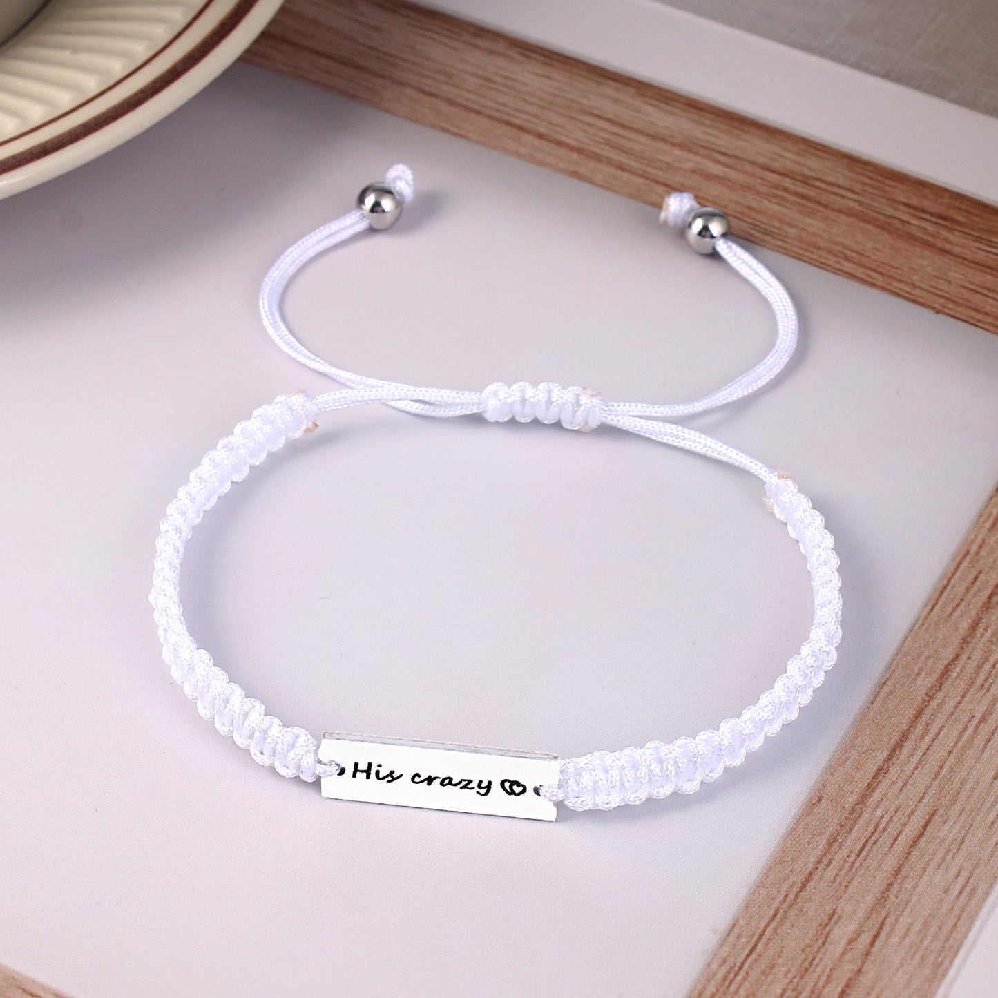 Simple Style Letter Stainless Steel Nylon Handmade Couple Bracelets