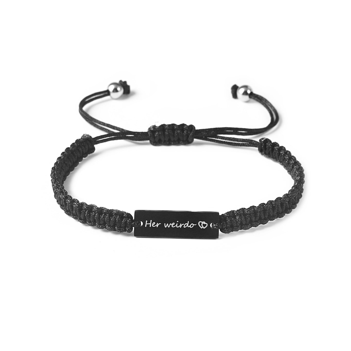 Simple Style Letter Stainless Steel Nylon Handmade Couple Bracelets