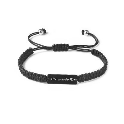 Simple Style Letter Stainless Steel Nylon Handmade Couple Bracelets