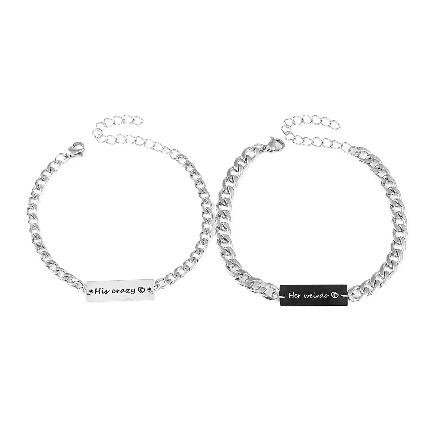 Simple Style Letter Stainless Steel Nylon Handmade Couple Bracelets