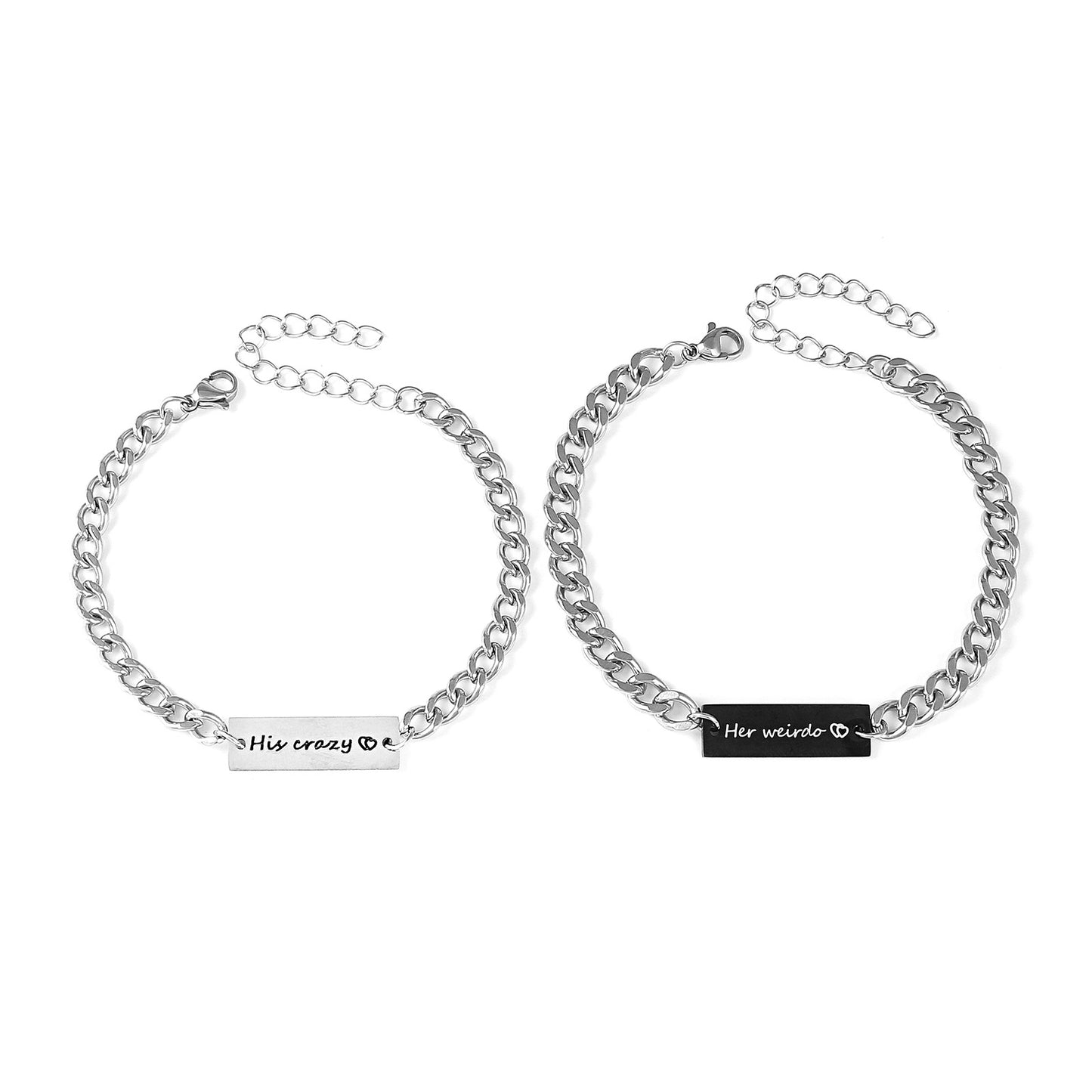 Simple Style Letter Stainless Steel Nylon Handmade Couple Bracelets