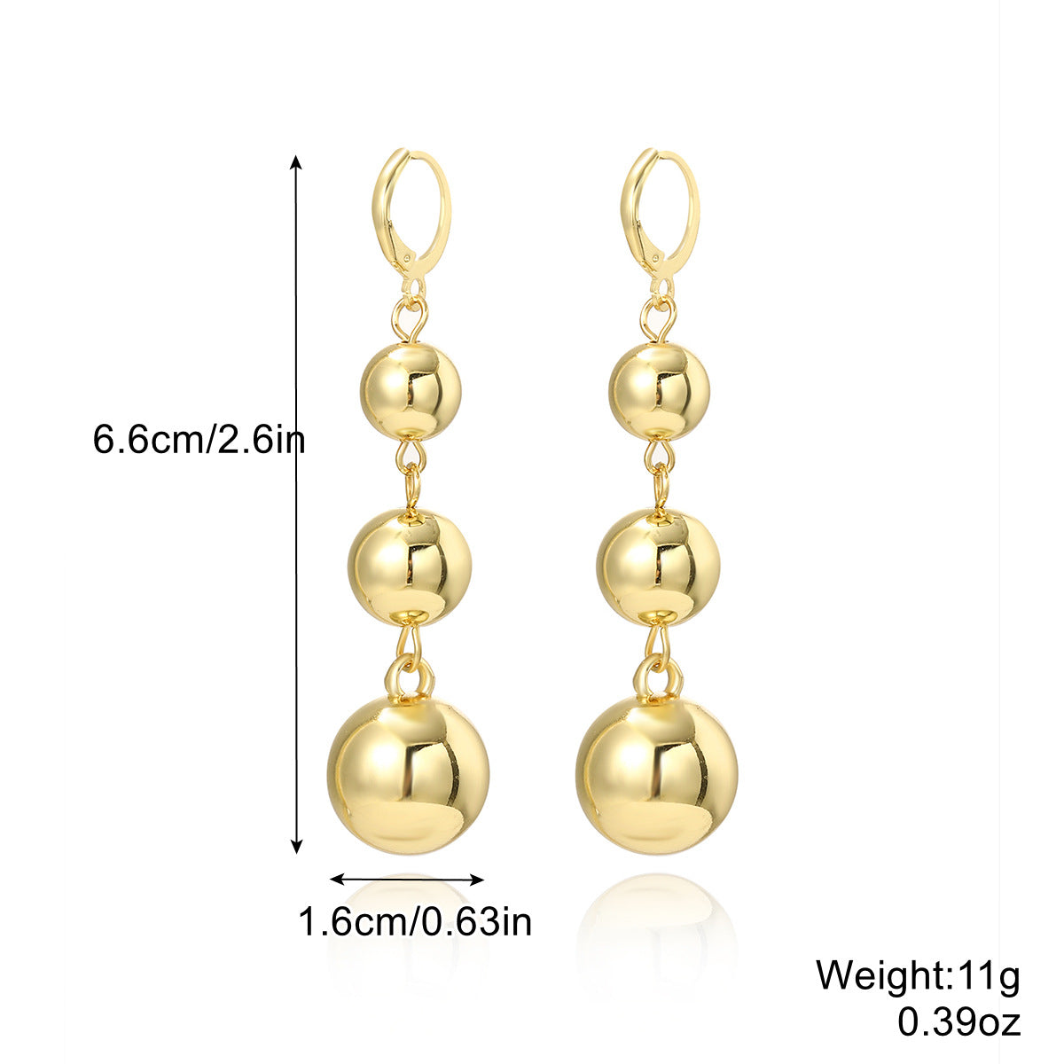 European And American Earrings Gold-plated Ins Cross-border Earrings C- Ring Love Water Drop-shaped Earrings Bamboo Simple Earrings All-matching