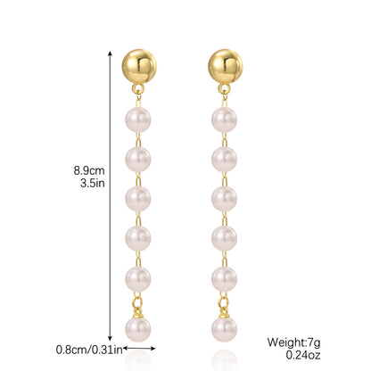 Baroque Style Irregular Imitation Pearl Alloy Women's Earrings 1 Pair