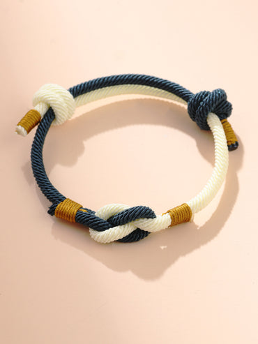 Casual Solid Color Color Block Rope Men's Wristband Bracelets