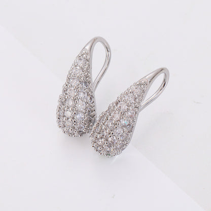 1 Pair Simple Style Solid Color Inlay Copper Zircon Earrings