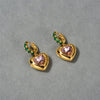 1 Pair Simple Style Heart Shape Inlay Copper Zircon Drop Earrings