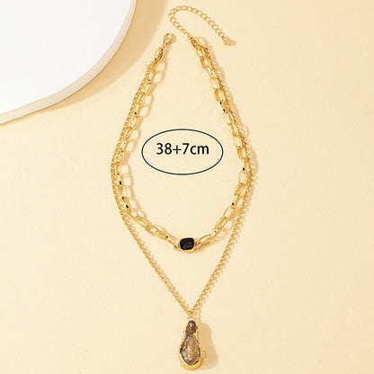 Elegant Simple Style Irregular Resin Alloy Wholesale Layered Necklaces