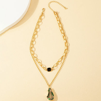 Elegant Simple Style Irregular Resin Alloy Wholesale Layered Necklaces