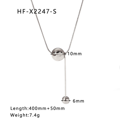 Ig Style Korean Style Geometric Stainless Steel Titanium Steel Inlay Zircon Necklace