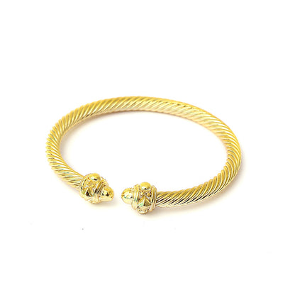 Simple Style Commute Solid Color Metal Plating Gold Plated Women's Bangle