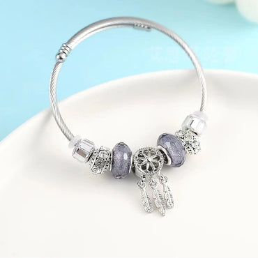 Simple Style Solid Color Alloy Plating Hollow Out Silver Plated Women's Bracelets