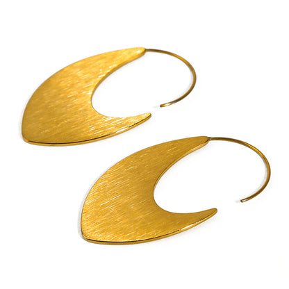 1 Pair Ig Style Simple Style Solid Color Plating Stainless Steel Titanium Steel 18k Gold Plated Earrings