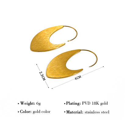 1 Pair Ig Style Simple Style Solid Color Plating Stainless Steel Titanium Steel 18k Gold Plated Earrings