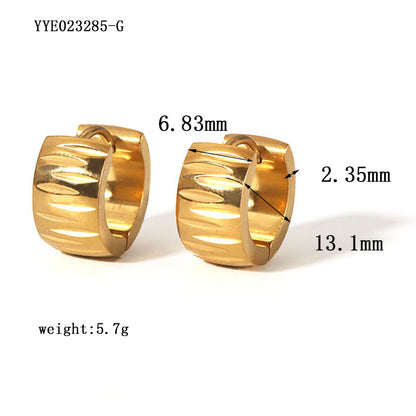 1 Pair Simple Style Color Block Plating Inlay Stainless Steel Rhinestones 18k Gold Plated Earrings